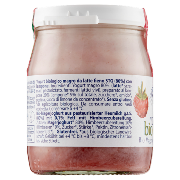Sterzing Vipiteno bio Yogurt Magro su lampone da Latte Fieno 150 g