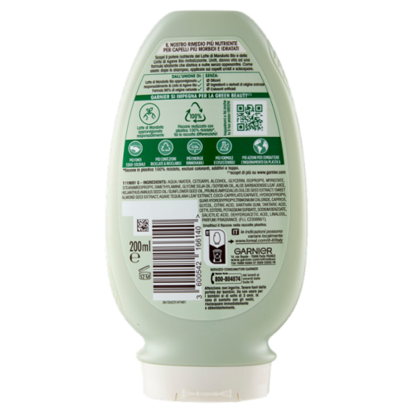 Garnier Ultra Dolce Latte di Mandorla, Balsamo Nutriente per Capelli Normali, 200 ml