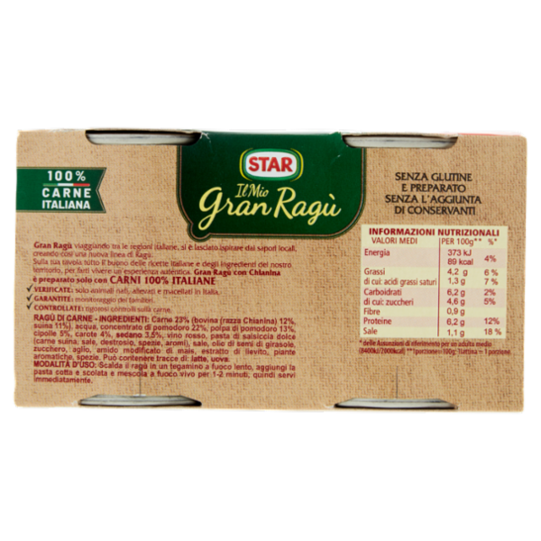 Star il Mio GranRagù Ispirazione Toscana 2 x 100 g