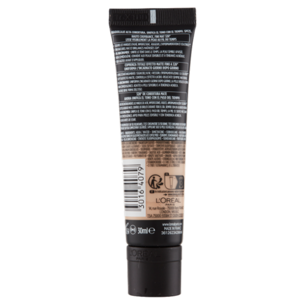 L'Oréal Paris Fondotinta Infaillible Matte Cover, Finish Matte, 130 Neutral Undertone, 30 ml