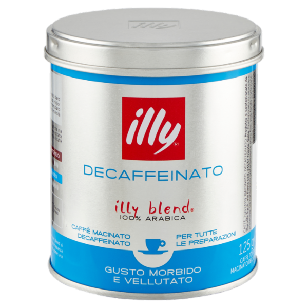 illy Decaffeinato Caffè Macinato Decaffeinato per Tutte le Preparazioni 125 g