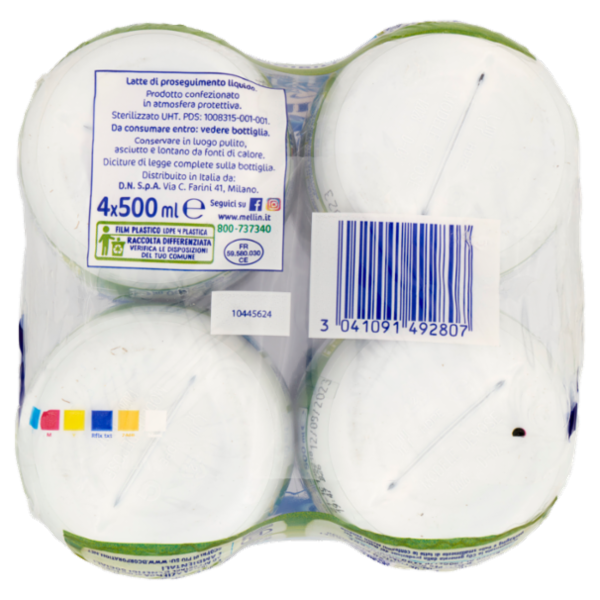 MELLIN 2 - Latte di Proseguimento Liquido per Lattanti dal 6° al 12° mese 4x500ml