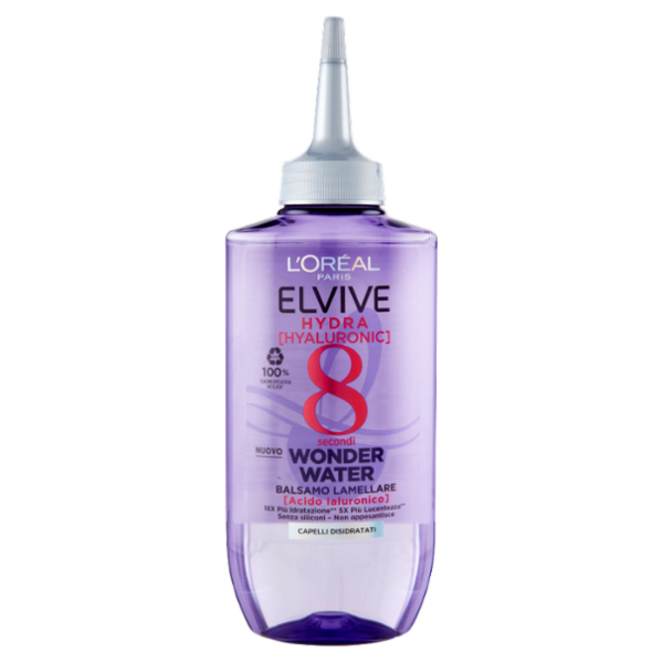 L'Oréal Paris Elvive Hydra Hyaluronic Wonder Water Balsamo Lamellare Per Capelli Disidratati, 200 ml