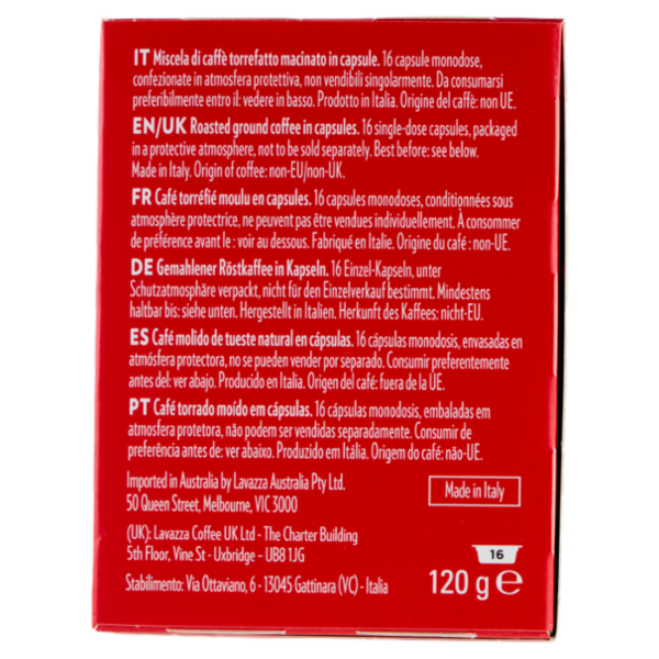 Lavazza A Modo Mio Qualità Rossa 16 Capsule 120 g
