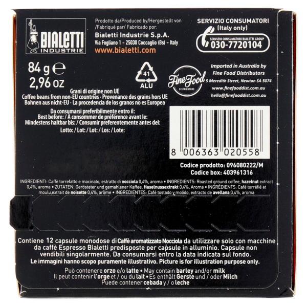 Bialetti Caffè d'Italia Espresso Bar Nocciola 12 Capsule 84 g