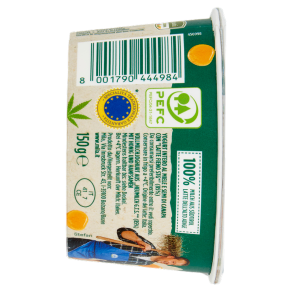 mila Yogurt intero Latte Fieno Miele - semi di canapa 150 g