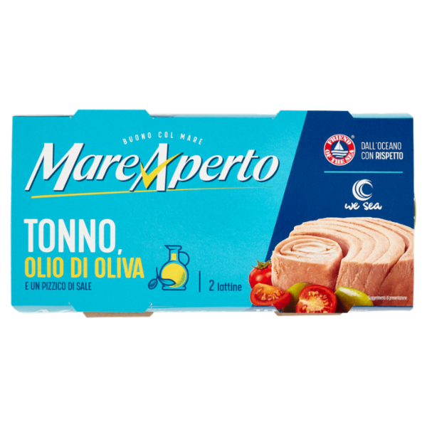 Mare Aperto Tonno, Olio di oliva e un Pizzico di Sale 2 x 160 g