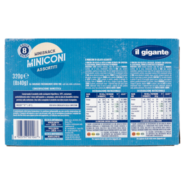 IL GIGANTE Minisnack Miniconi Assortiti 8 x 40 g