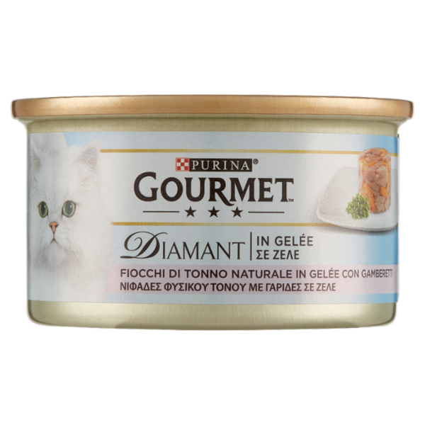 PURINA GOURMET Diamant in Gelée Fiocchi di Tonno Naturale in Gelée con Gamberetti 85 g