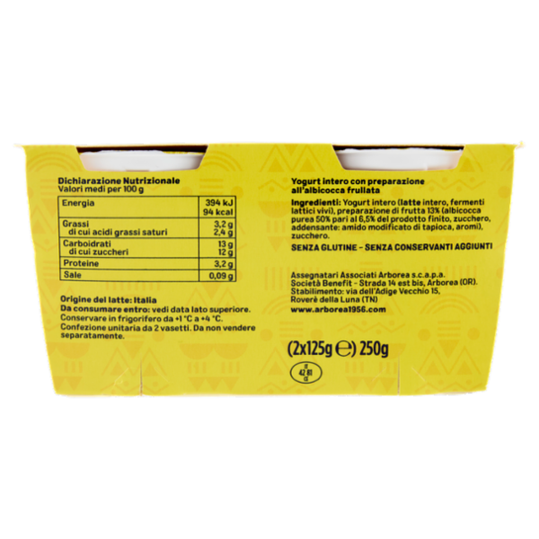Arborea A-Yo Yogurt Intero Albicocca Frullata 2 x 125 g