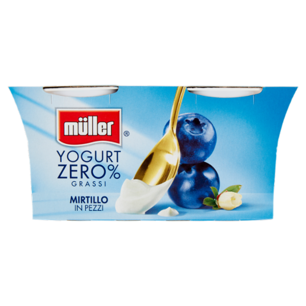 müller Yogurt Zero% Grassi Mirtillo in Pezzi 2 x 125 g