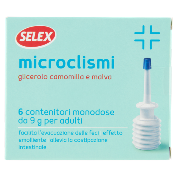 Selex Microclismi Glicerolo Camomilla e Malva Monodose per Adulti 6x9 g
