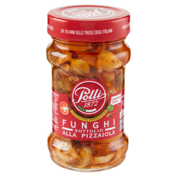 Polli Funghi Sottolio alla Pizzaiola con Olio Extra Vergine di Oliva 190 g