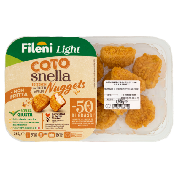Fileni Light Cotosnella Bocconcini con Filetti di Pollo Nuggets 0,240 kg