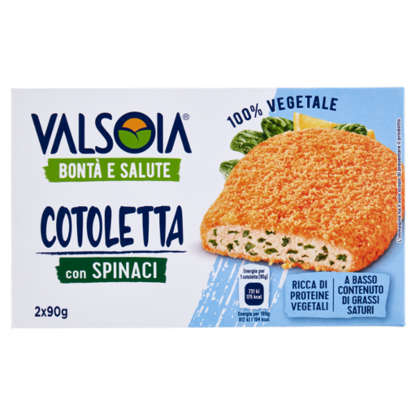 Valsoia Bontà e Salute Cotoletta con Spinaci 2 x 90 g
