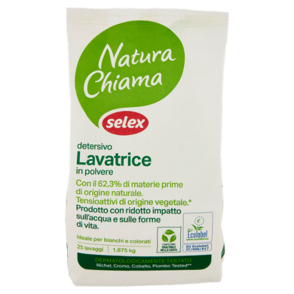 Selex Natura Chiama Detersivo per Lavatrice in Polvere Ecologico 25 misurini 1,875 kg