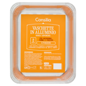 Consilia Vaschetta In Alluminio Senza Coperchio 8 Porzioni 2 Pezzi