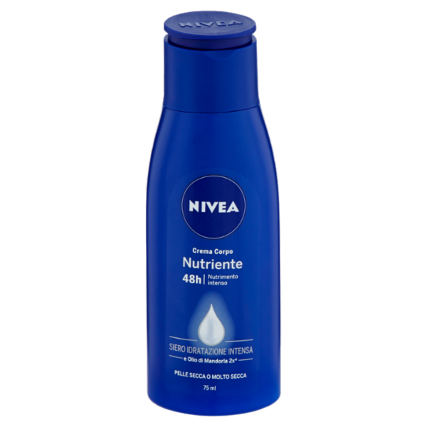 Nivea Crema Corpo Nutriente 48 h Siero Idratazione Intensa e Olio di Mandorla 75 ml