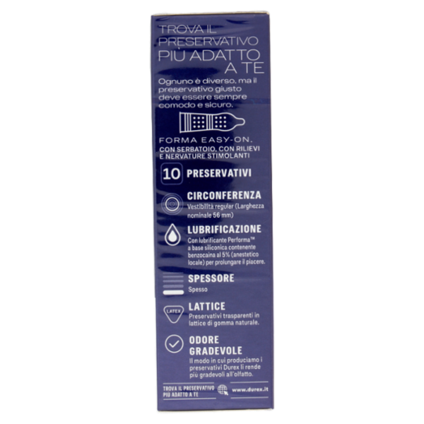 Durex Preservativi Sync Ritardanti per lui e stimolanti per lei, 10 Profilattici