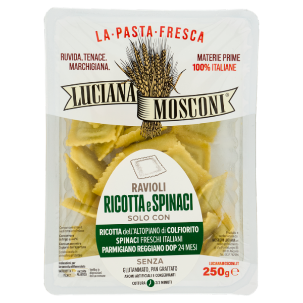 Luciana Mosconi La Pasta Fresca Ravioli Ricotta e Spinaci 250 g