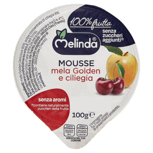 Melinda Mousse mela Golden e ciliegia 100 g