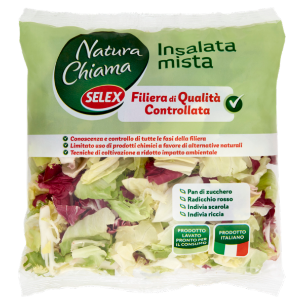 Selex Natura Chiama Insalata Mista Lavata e Pronta per il Consumo 200 g