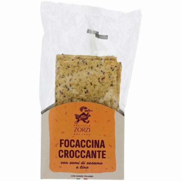 Panificio Zorzi Focaccina Croccante con Semi di Sesamo e Lino 120g