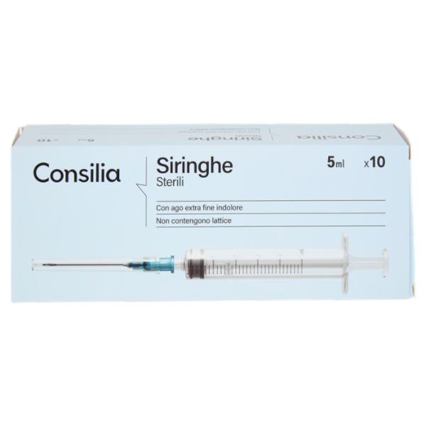 Consilia Siringhe Sterili con Ago Indolore 5ml 10 pezzi