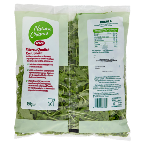 Selex Natura Chiama Rucola Lavata e Pronta per il Consumo 150 g
