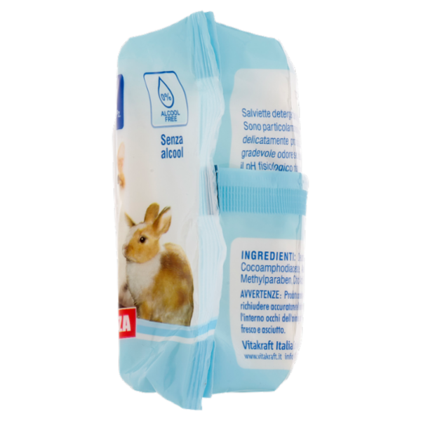 Vitakraft Salviette detergenti per il pelo al talco cm. 15X20 70 pz