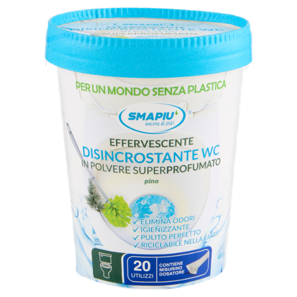 Smapiù Effervescente Disincrostante WC in Polvere Superprofumato pino 400 g