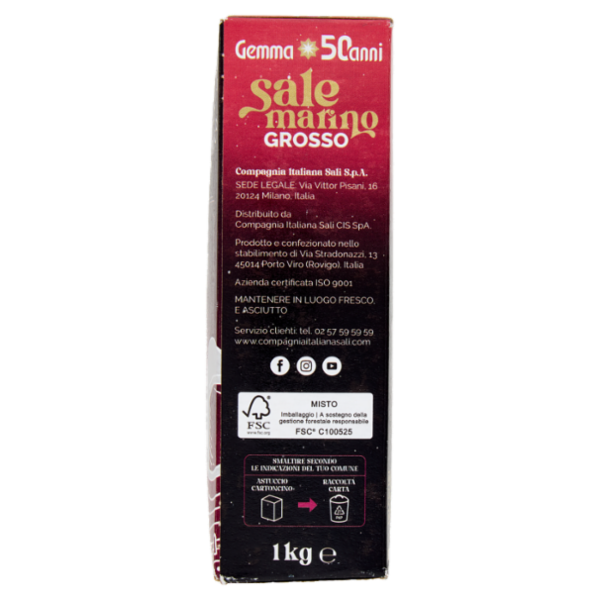 Gemma di mare Sale marino Grosso 1 kg