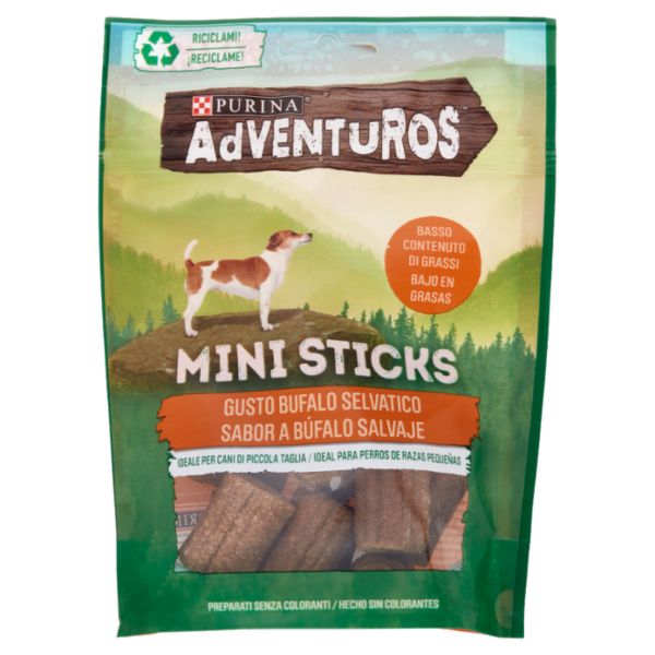 PURINA ADVENTUROS Mini Sticks per cane piccolo Bufalo Selvatico 90 g