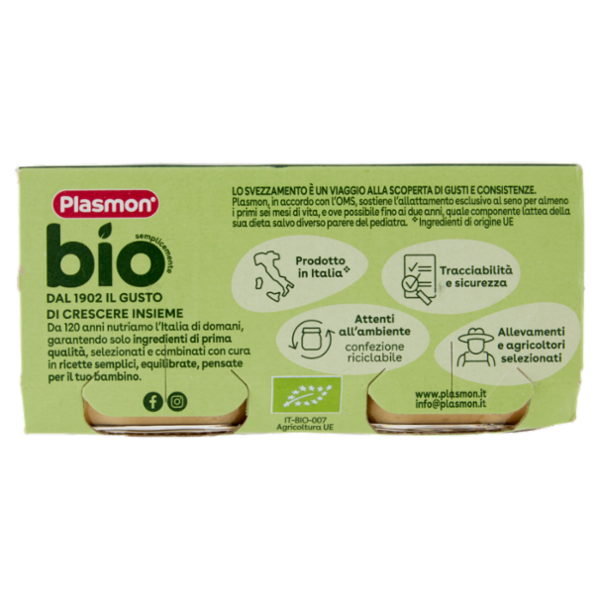 Plasmon semplicemente bio pollo con fagiolini e zucchine 2 x 80 g