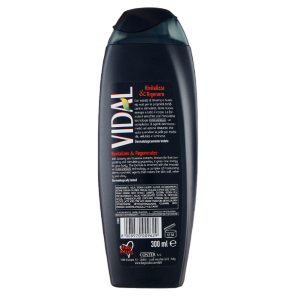 Vidal Energy & Sport Doccia-Shampoo Ginseng e Guaranà 300 ml