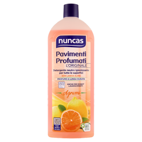 nuncas Pavimenti Profumati Detergente neutro igienizzante per tutte le superfici Agrumi 1 l