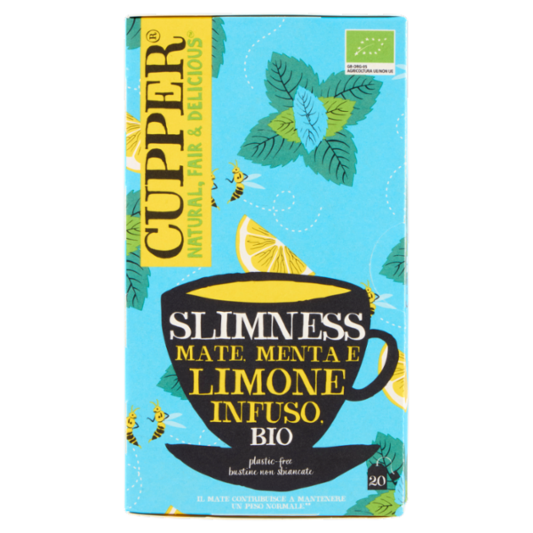 CUPPER My Slim Mate Infuso Bio di Mate Menta e Limone, 20 Bustine 40 g