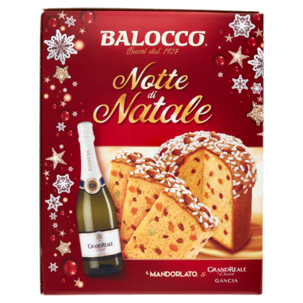 Balocco Notte di Natale il Mandorlato 750 g & GrandReale Dessert Gancia 75 cl