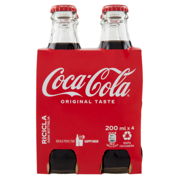 COCA-COLA Original Taste Vetro 4 x 200 ml