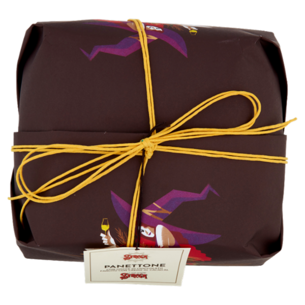 Strega Panettone con Gocce di Cioccolato Farcito con Crema al Cacao al Liquore Strega 1000 g