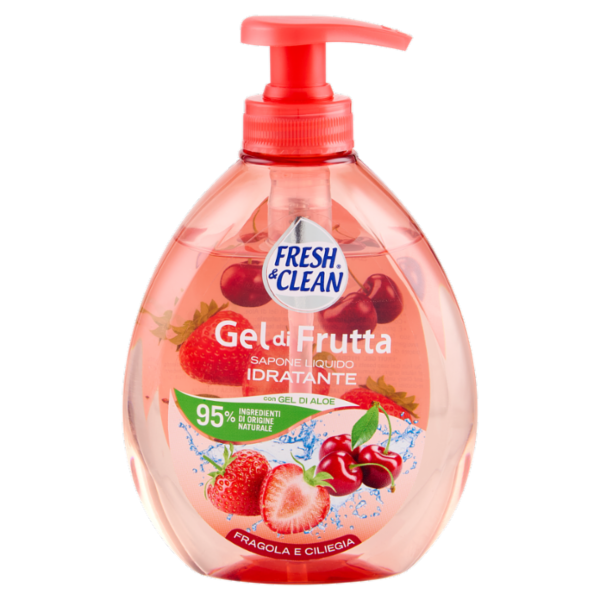 Fresh & Clean Gel di Frutta Sapone Liquido Idratante Fragola e Ciliegia 300 ml