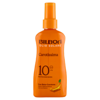 Bilboa Carotissima Olio Solare 10 Protezione Bassa Con Beta-Carotene 200 Ml