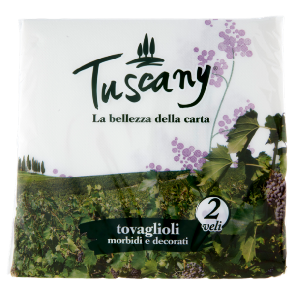 Tuscany tovaglioli morbidi e decorati 2 veli 40 pz