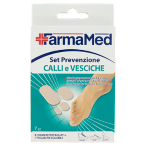 FarmaMed Set Prevenzione Calli e Vesciche 4 Formati Pretagliati + 1 Foglio Ritagliabile 7 Pz