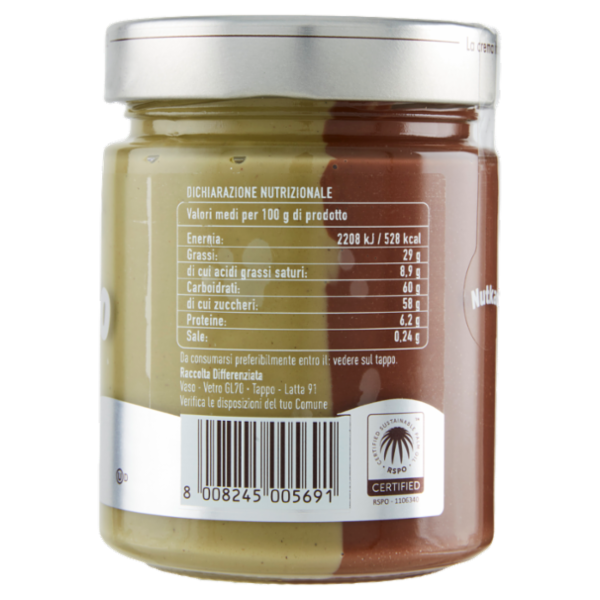 Nutkao Crema Bicolore con Cacao e Pistacchio 330 g