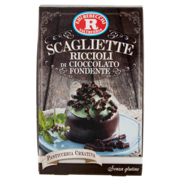 F.lli Rebecchi Valtrebbia Pasticceria Creativa Scagliette Riccioli di Cioccolato Fondente 50 g