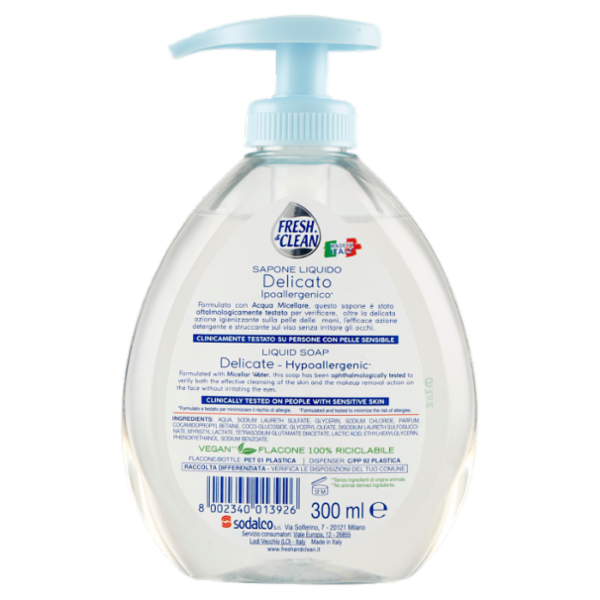 Fresh & Clean Sapone Liquido Delicato con Acqua Micellare 300 ml