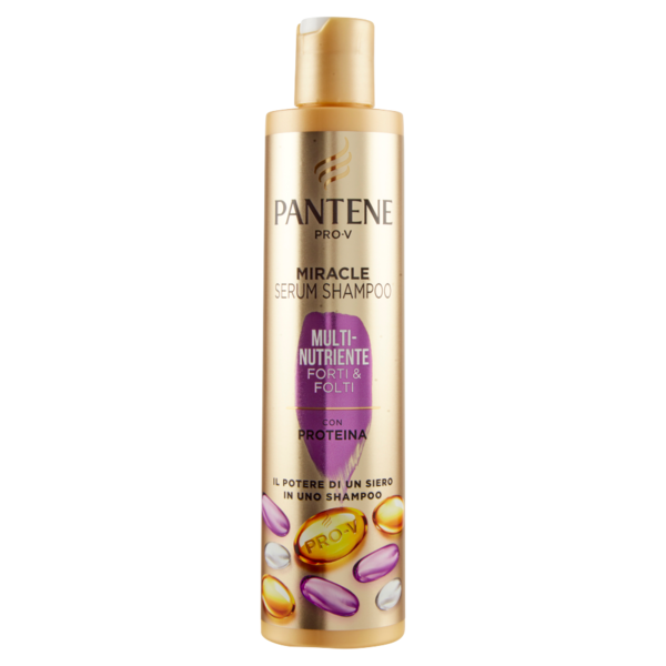 Pantene Shampoo e Siero Capelli con Proteina Miracle Serum Multi-Nutriente Forti & Folti 250 ml