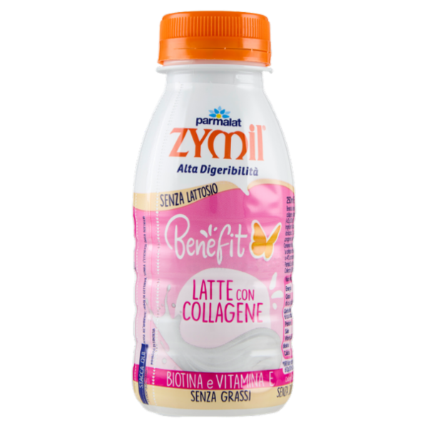 Zymil Alta Digeribilità Senza Lattosio Benefit Latte con Collagene, Biotina e Vitamina E 250 ml