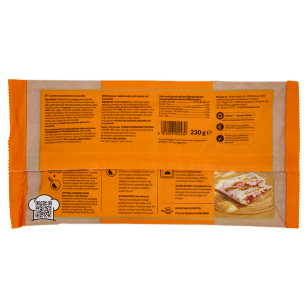 Riccionepiadina il Cassone di Riccione Piadina Pomodoro e Mozzarella 1 pz 230 g